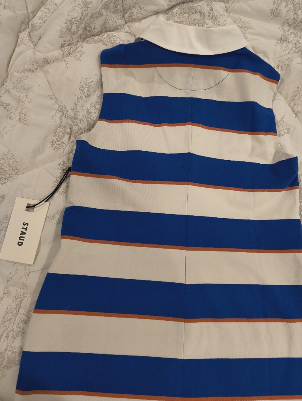 STAUD Julius Yacht Rugby Stripe Polo Mini Shift Dress NWT Size XS - Picture 8 of 9
